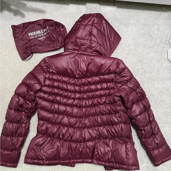 Kenneth Cole Packable Maroon Puffer Jacket - Picture 7 of 7